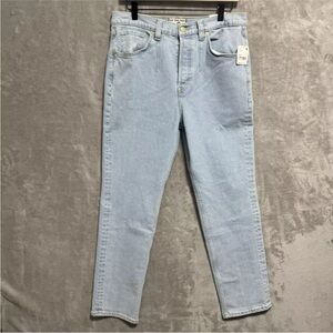 NWT We The Free Wmns Sz 30 A New Day Mid Rise Jeans Straight Light Button Fly